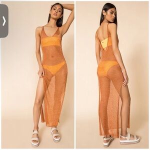 Superdown revolve Nia Maxi Dress in Copper swim coverup dress